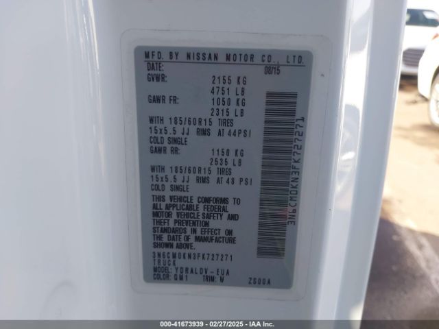 3N6CM0KN3FK727271 Nissan Nv200 S