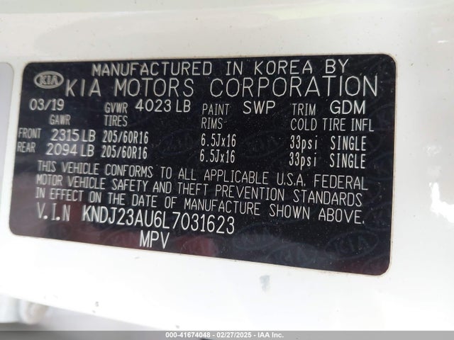 KIA SOUL LX 2020 KNDJ23AU6L7031623 Image 9