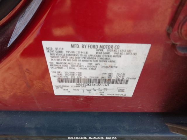MAJ6S3KL4KC271163 Ford Ecosport Titanium