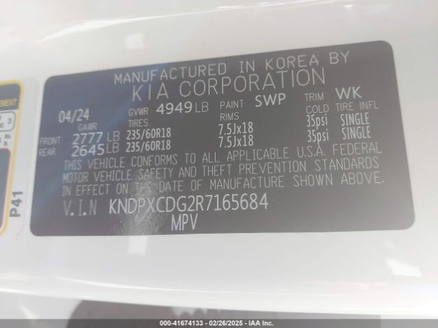 KNDPXCDG2R7165684 KIA Sportage Hybrid Sx-prestige