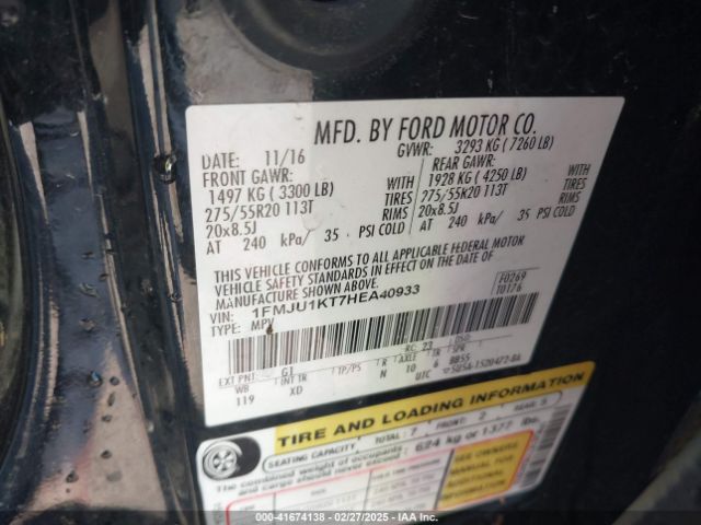 1FMJU1KT7HEA40933 Ford Expedition Limited