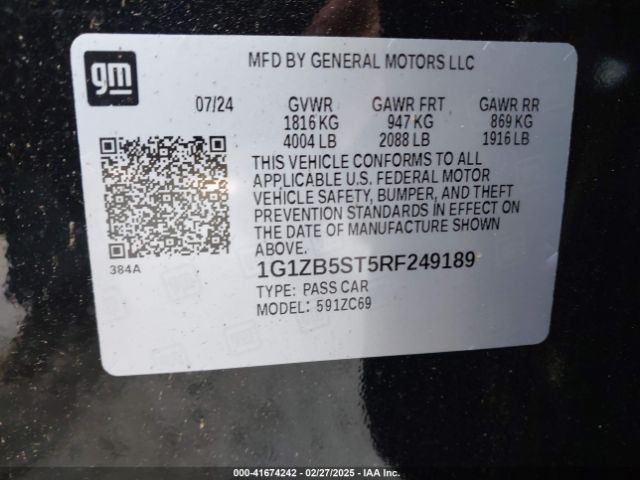 1G1ZB5ST5RF249189 Chevrolet Malibu Fwd Ls