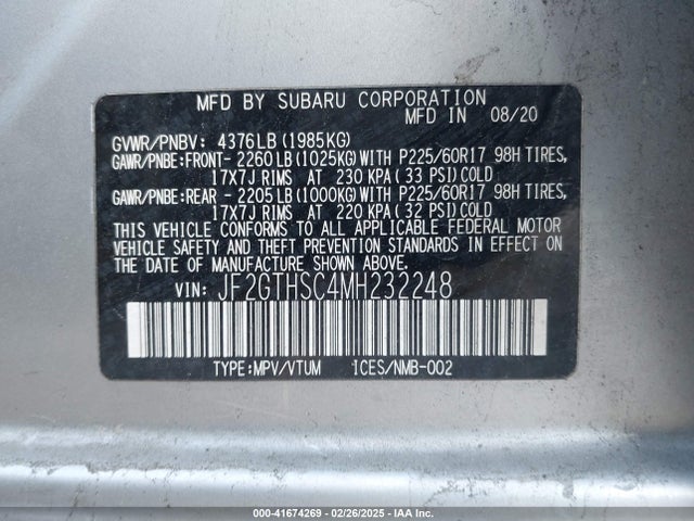 JF2GTHSC4MH232248 Subaru Crosstrek Sport