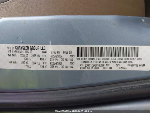 2013 CHRYSLER TOWN & COUNTRY 2C4RC1CGXDR535166 Photo 8