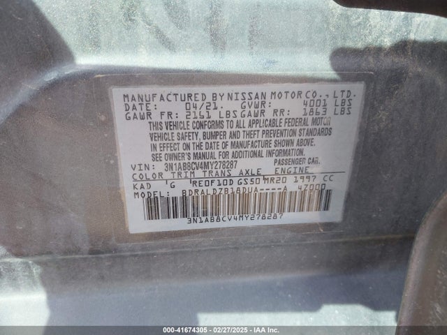 3N1AB8CV4MY278287 Nissan Sentra Sv Xtronic Cvt