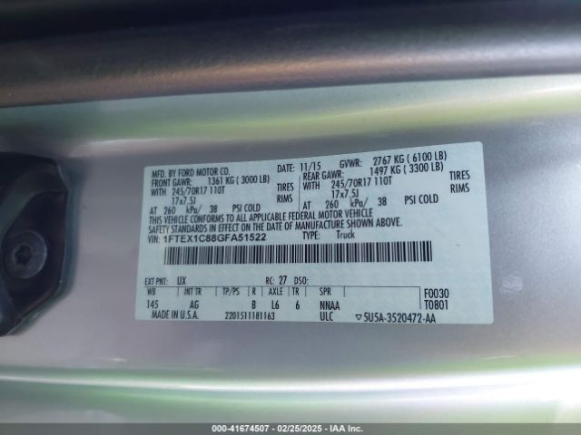 1FTEX1C88GFA51522 Ford F-150 Xl