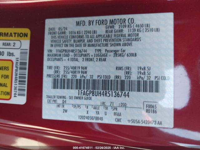 1FAGP8UH4R5136744 Ford Mustang Ecoboost