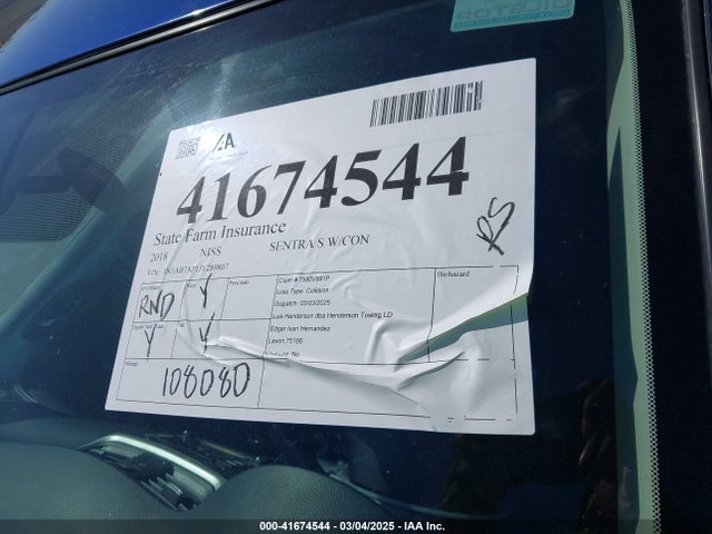Nissan SENTRA S 2018 3N1AB7AP1JY289807 Image 17