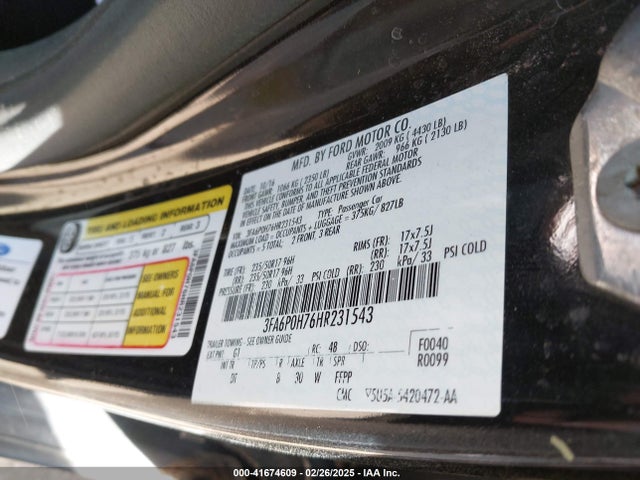 3FA6P0H76HR231543 Ford FUSION SE