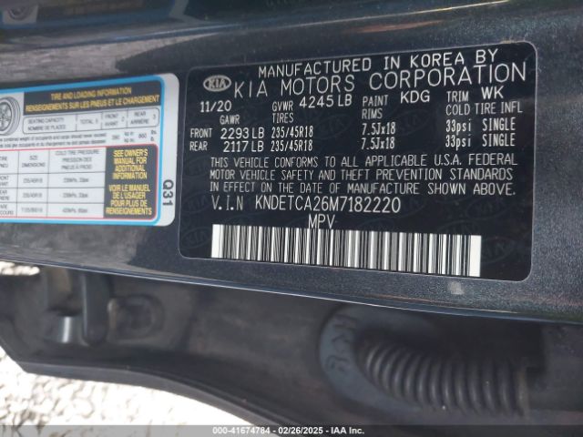 KNDETCA26M7182220 KIA Seltos Sx Turbo