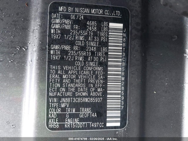 JN8BT3CB5RW285937 Nissan 2024