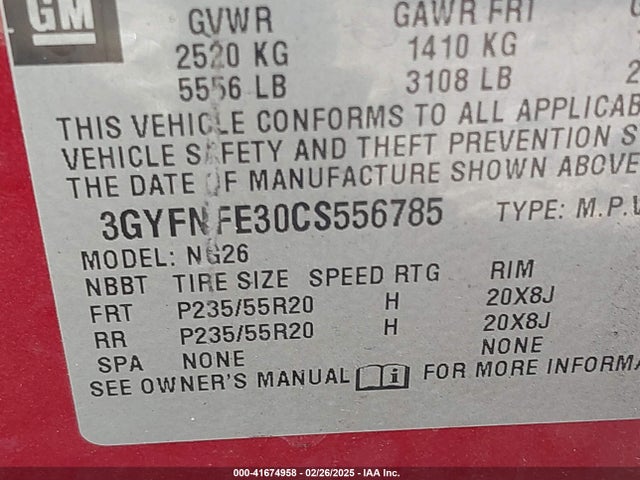 2012 CADILLAC SRX 3GYFNFE30CS556785 Photo 8
