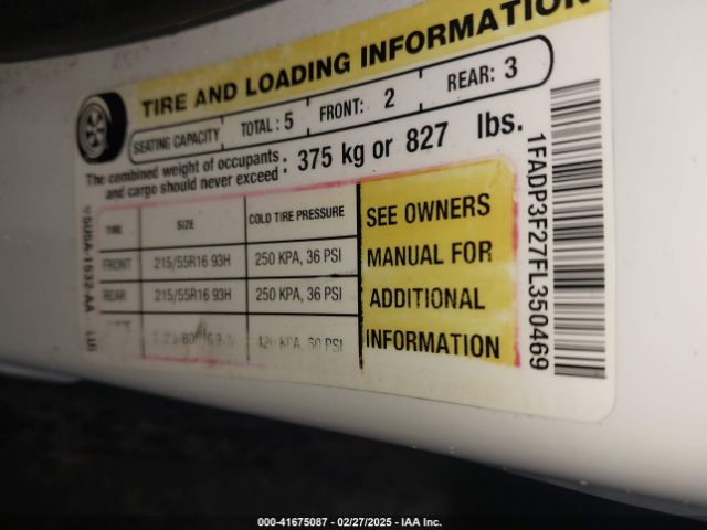 1FADP3F27FL350469 Ford FOCUS SE