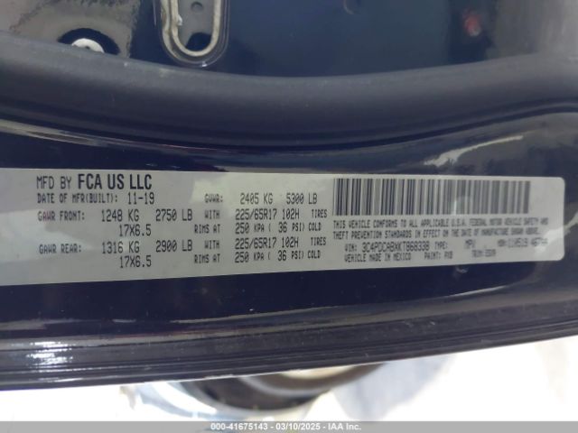 2019 DODGE JOURNEY 3C4PDCABXKT868338 Photo 8