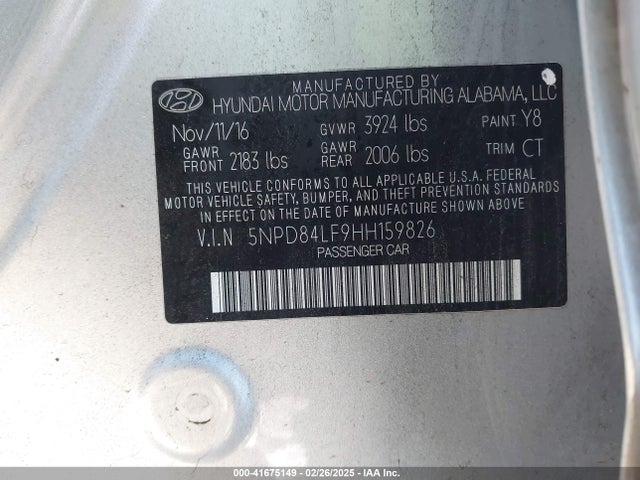 Hyundai Elantra Value Edition 2017 5NPD84LF9HH159826 Image 9