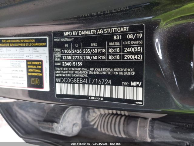 WDC0G8EB4LF716724 Mercedes-Benz Glc 300 4matic