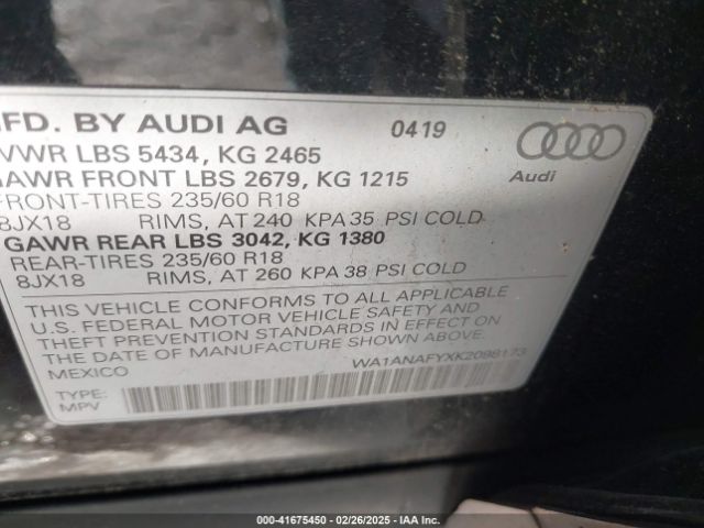 WA1ANAFYXK2098173 Audi Q5 45 Premium