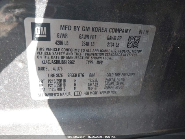 KL4CJASB8JB619962 Buick Encore Preferred
