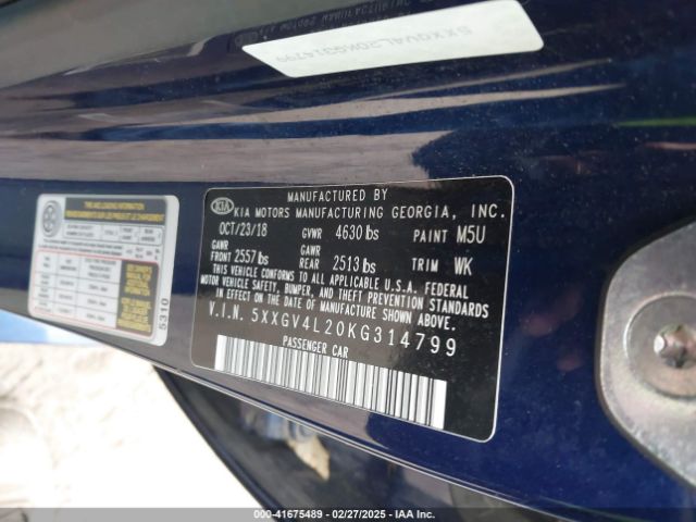 5XXGV4L20KG314799 KIA Optima Sx Turbo