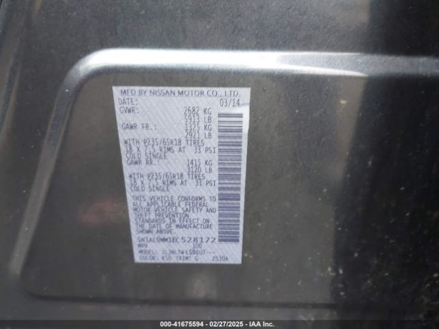 5N1AL0MM1EC528172 Infiniti QX60