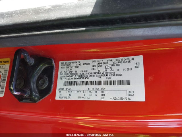 Ford F-150 Xl 2019 1FTEX1C58KKE18358 Image 9