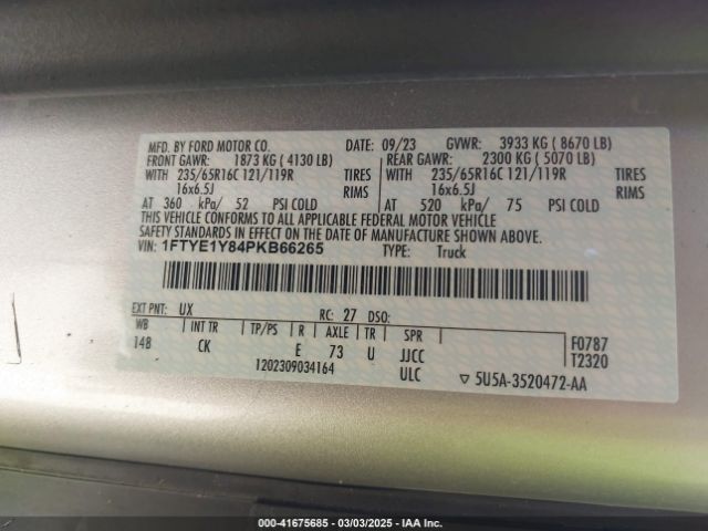 1FTYE1Y84PKB66265 Ford Transit-150