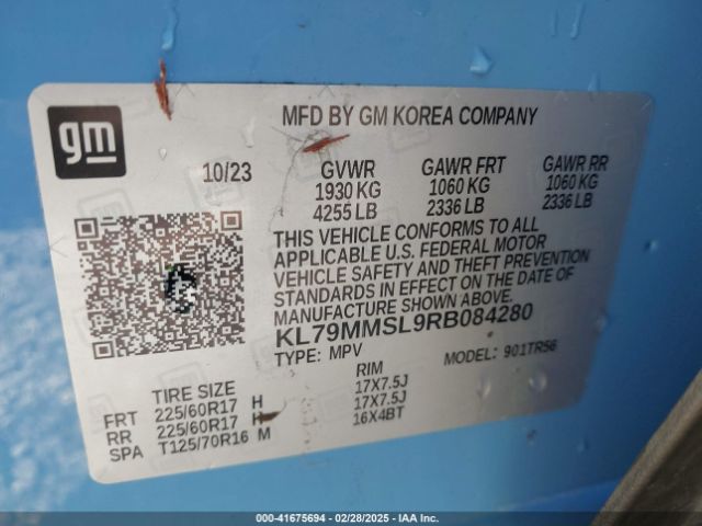 KL79MMSL9RB084280 Chevrolet Trailblazer Fwd Ls