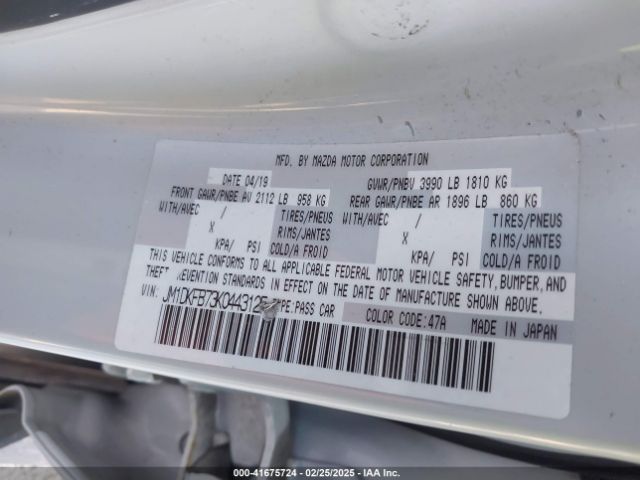 2019 MAZDA CX-3 JM1DKFB73K0443125 Photo 8
