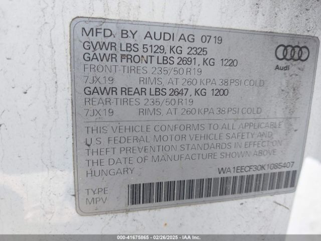 WA1EECF30K1085407 Audi Q3 2.0t S Line Premium