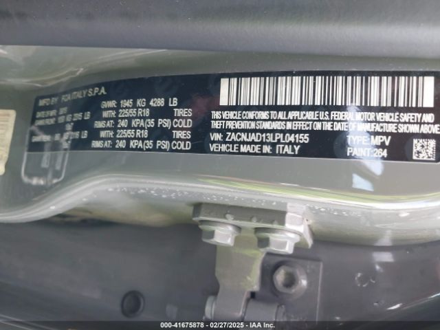 ZACNJAD13LPL04155 Jeep Renegade Limited Fwd