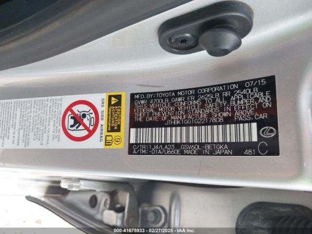 JTHBK1GG1G2217808 Lexus ES 350