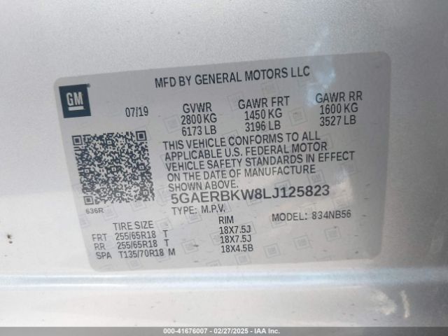 5GAERBKW8LJ125823 Buick Enclave Fwd Essence