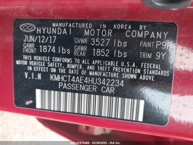 KMHCT4AE4HU342234 Hyundai Accent Value Edition
