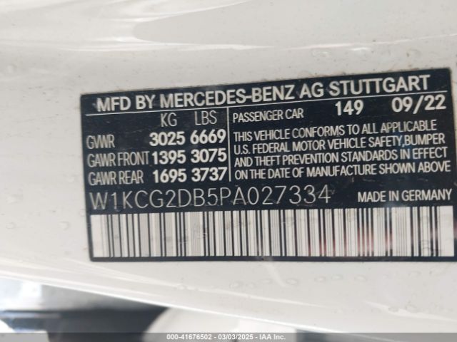 W1KCG2DB5PA027334 Mercedes-Benz EQS 450+