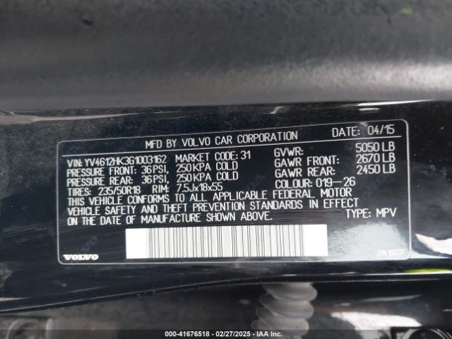 YV4612HK3G1003162 Volvo V60 Cross Country T5
