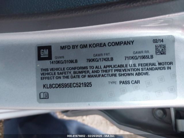 KL8CD6S95EC521925 Chevrolet Spark 1lt Auto