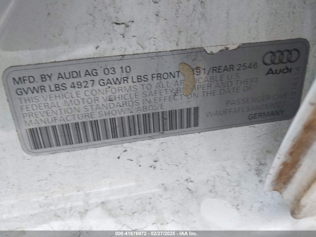 2010 AUDI A4 WAUFFAFL3AN059027 Photo 8
