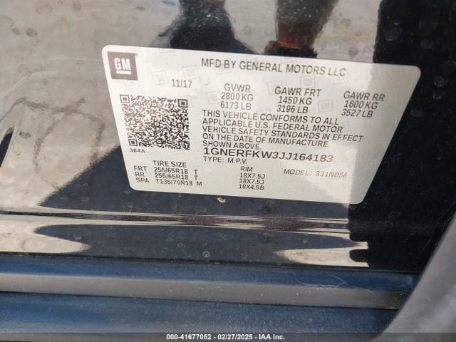 1GNERFKW3JJ164183 Chevrolet Traverse Ls