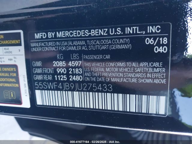55SWF4JB9JU275433 Mercedes-Benz C 300
