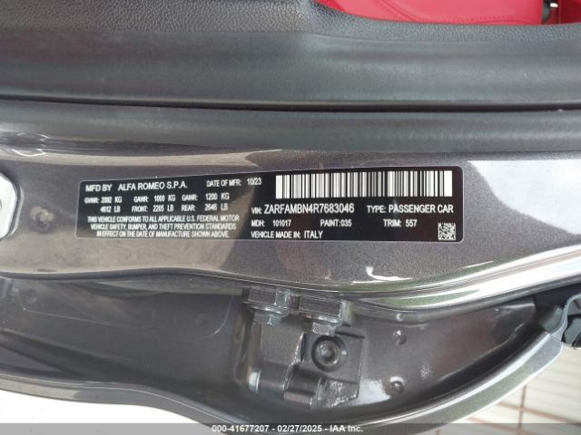 ZARFAMBN4R7683046 Alfa Romeo Giulia Ti Rwd