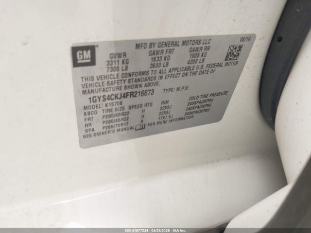 1GYS4CKJ4FR216873 Cadillac Escalade Premium