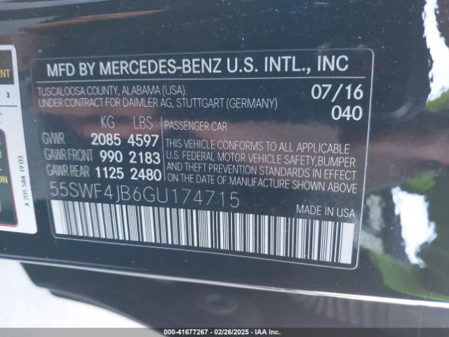 55SWF4JB6GU174715 Mercedes-Benz C 300 Luxury/sport
