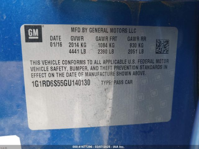 1G1RD6S55GU140130 Chevrolet Volt Premier