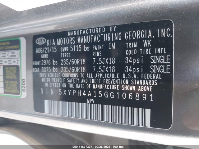 KIA Sorento 2.0t Ex 2016 5XYPH4A15GG106891 Image 9