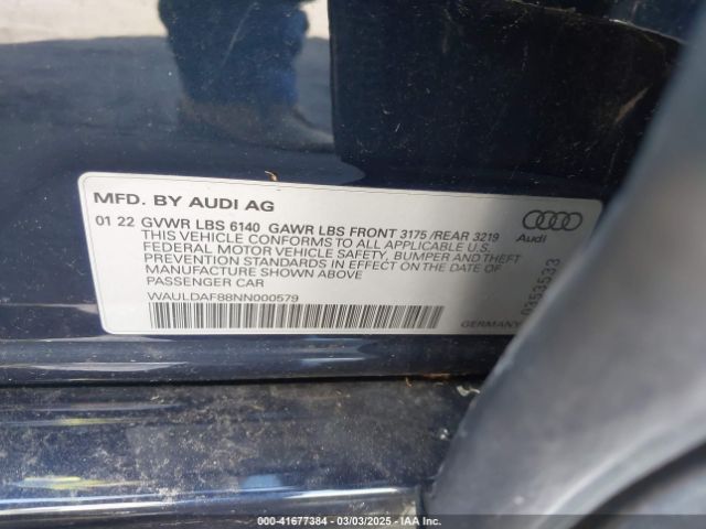 WAULDAF88NN000579 Audi A8 L 55 Tfsi Quattro Tiptronic