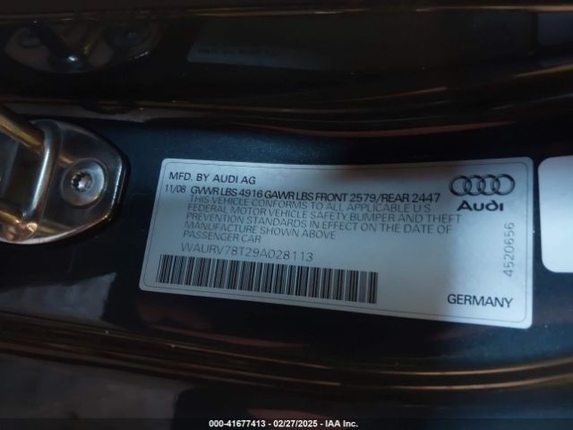 2009 AUDI S5 WAURV78T29A028113 Photo 8