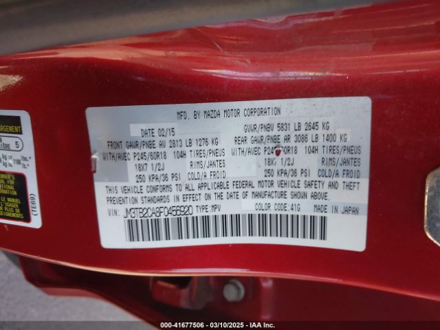2015 MAZDA CX-9 JM3TB2CA8F0456920 Photo 8