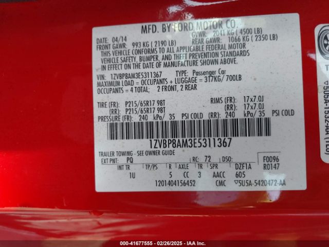 1ZVBP8AM3E5311367 Ford Mustang V6