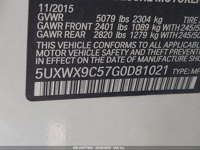 5UXWX9C57G0D81021 BMW X3 Xdrive28i