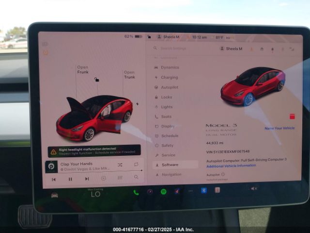 5YJ3E1EBXMF067548 Tesla Model 3 Long Range Dual Motor All-wheel Drive